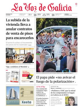 Cover of La Voz de Galicia (Vigo)