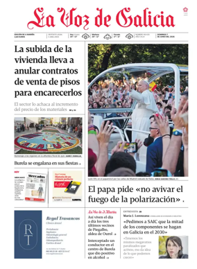 Cover of La Voz de Galicia (Viveiro)