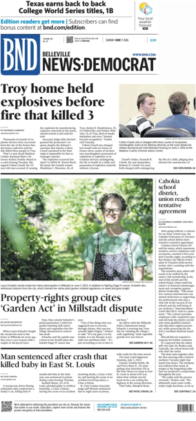 Cover of Belleville News-Democrat (Sunday)