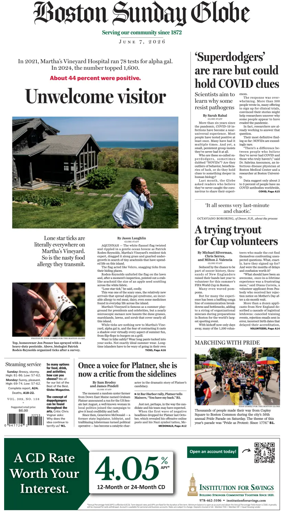 Cover of Boston Sunday Globe