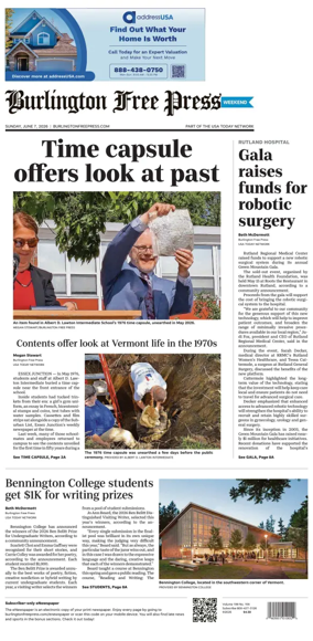 Cover of Burlington Free Press