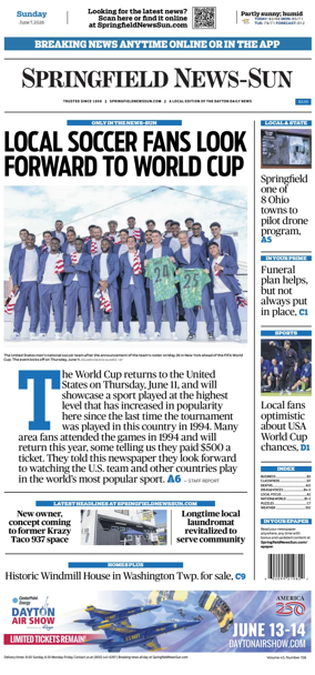 Cover of Springfield News-Sun