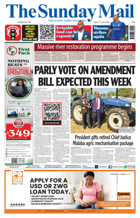Cover of The Sunday Mail (Zimbabwe)