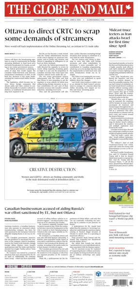 Cover of The Globe and Mail (Ottawa/Quebec Edition)