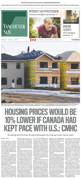 Cover of Vancouver Sun