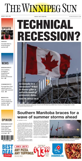 Cover of Winnipeg Sun