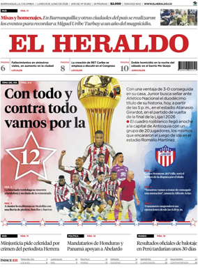 Cover of El Heraldo (Colombia)