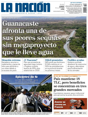 Cover of La Nacion (Costa Rica)