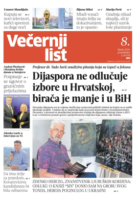 Cover of Vecernji list BiH