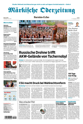 Cover of Markische Oderzeitung Eberswalde