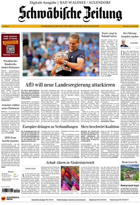 Cover of Schwabische Zeitung (Bad Waldsee / Aulendorf)