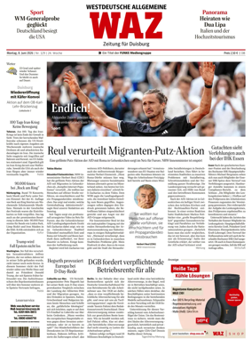 Cover of Westdeutsche Allgemeine Zeitung (Duisburg)
