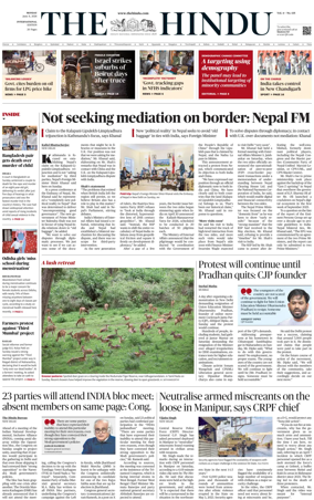 Cover of The Hindu - International