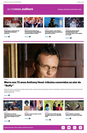 Cover of Euronews Culture and Sport (Portuguese)