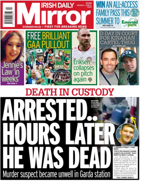 Cover of Irish Daily Mirror