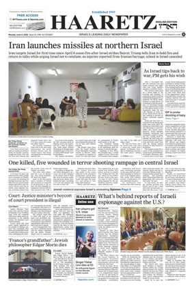 Cover of Haaretz english edition