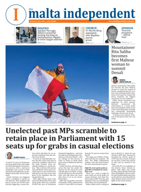 Cover of Malta Independent