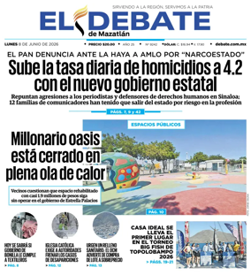 Cover of El Debate de Mazatlan