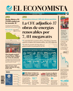 Cover of El Economista (Mexico)