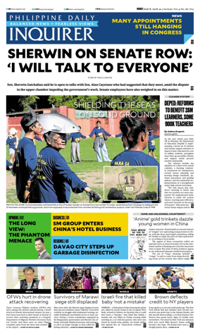 Cover of Philippine Daily Inquirer