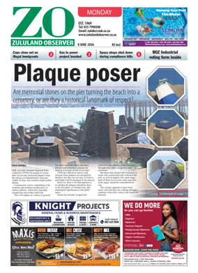 Cover of Zululand Observer - Monday
