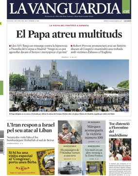 Cover of La Vanguardia (Catalonia - 1st edition)