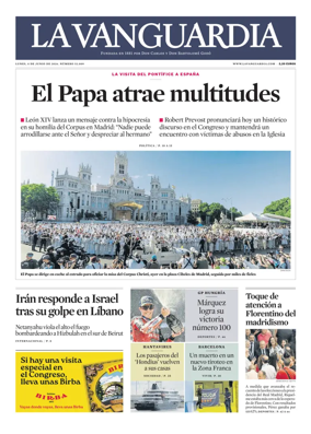 Cover of La Vanguardia