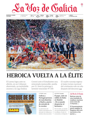 Cover of La Voz de Galicia (A Coruna)