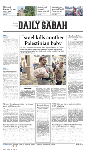 Cover of Daily Sabah (Turkey)