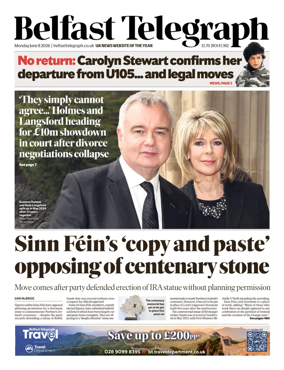 Cover of Belfast Telegraph