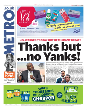 Cover of Metro (UK)