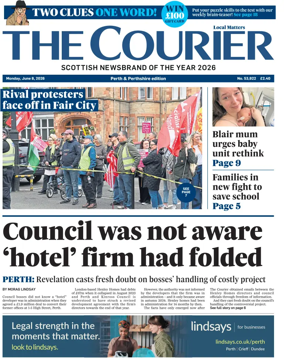 Cover of The Courier & Advertiser (Perth and Perthshire Edition)