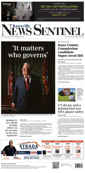 Cover of Knoxville News Sentinel