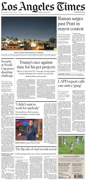 Cover of Los Angeles Times