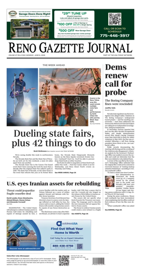 Cover of Reno Gazette Journal