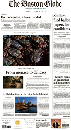 Cover of The Boston Globe
