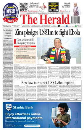 Cover of The Herald (Zimbabwe)