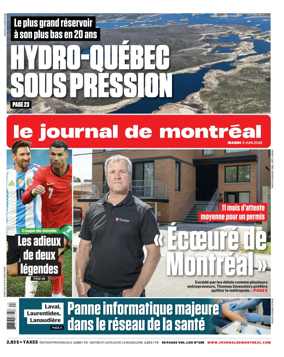 Cover of Le Journal de Montreal