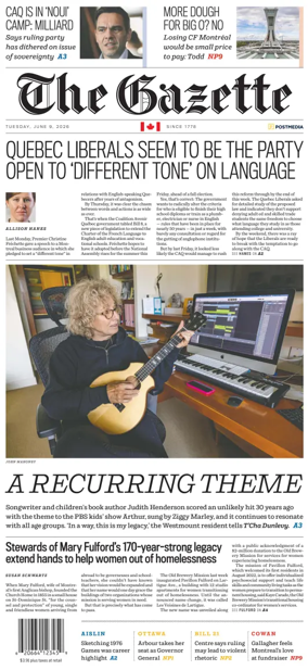 Cover of Montreal Gazette