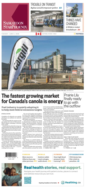 Cover of Saskatoon StarPhoenix