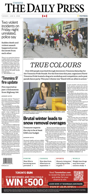 Cover of The Daily Press (Timmins)