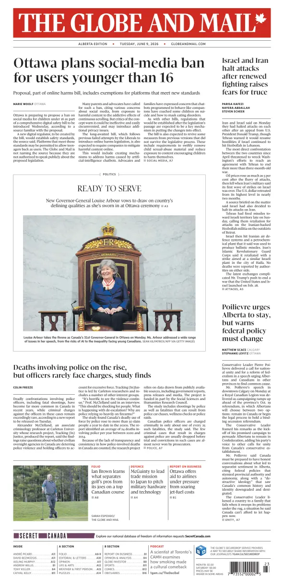Cover of The Globe and Mail (Alberta Edition)