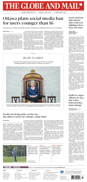 Cover of The Globe and Mail (Ottawa/Quebec Edition)