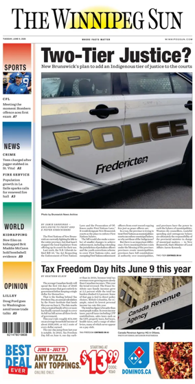 Cover of Winnipeg Sun