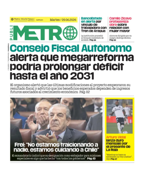 Cover of Publimetro Chile