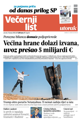 Cover of Vecernji list - Zagreb