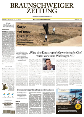 Cover of Braunschweiger Zeitung (Helmstedter Nachrichten)