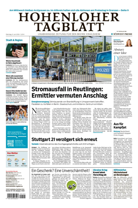 Cover of Hohenloher Tagblatt