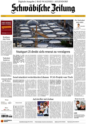 Cover of Schwabische Zeitung (Bad Waldsee / Aulendorf)