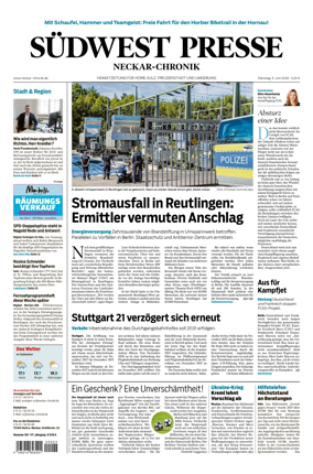 Cover of SUDWEST PRESSE - Neckar-Chronik